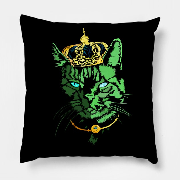 King Cat Pillow by taraleetilma