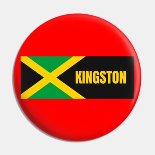 Kingston City in Jamaican Flag Pin