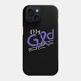 Stomach Cancer Awareness My God Is Stronger - In This Family No One Fights Alone Phone Case