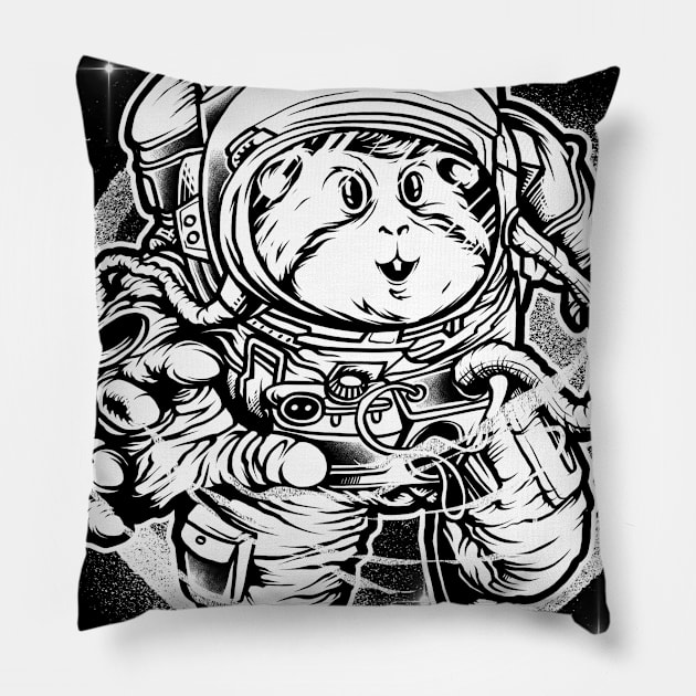 Hamster Cosmonaut In Space Pillow by FEBOO