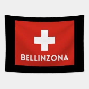 Bellinzona City in Swiss Flag Tapestry