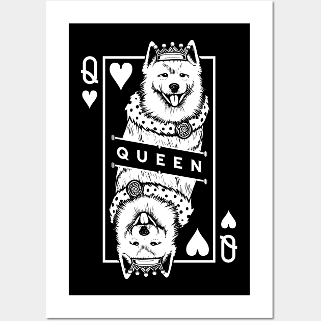 Samoyed Queen Of Hearts Funny Dog Lover Card Pop Art - Queen Of Hearts  Samoyed Dog - Posters And Art Prints | Teepublic