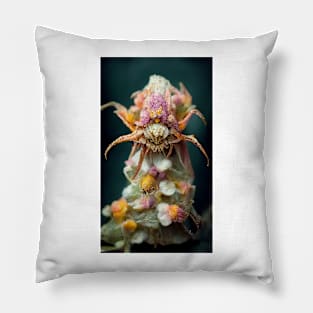 Floral Crab Spider Pillow