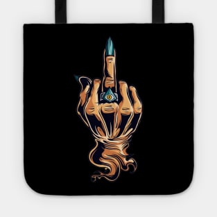 FU middle finger hand gesture rude with evil eye Tote