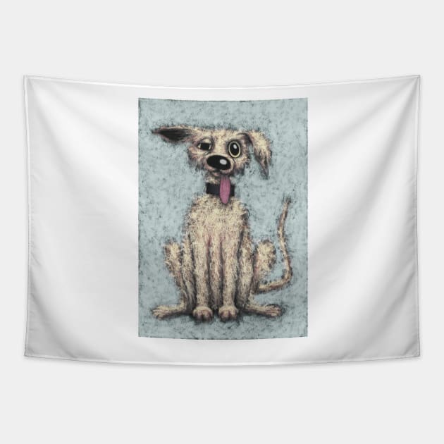 Fluffy the dog Tapestry by Keith Mills