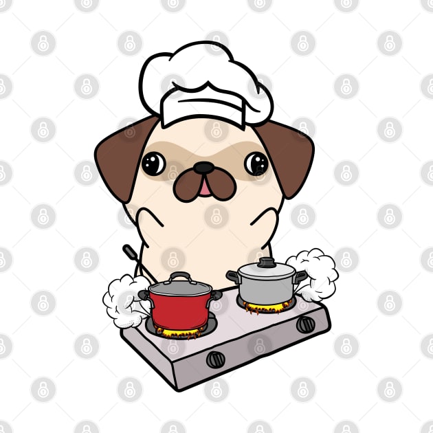 Funny Pug is cooking by Pet Station