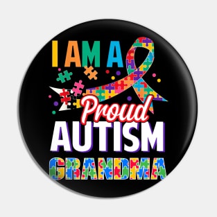 I Am A Proud Autism Grandma Autism Awareness Ribbon Pin