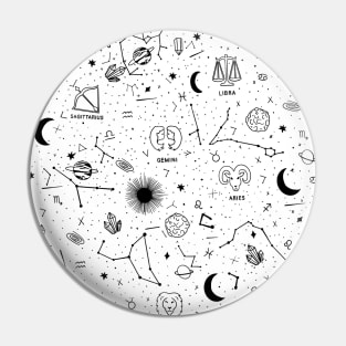 Star sign pattern - black Pin