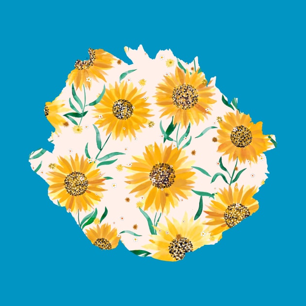 Summer Sunflowers Soft pink by ninoladesign