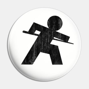 Stick Person Playing Billiards Pin