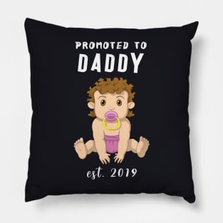 Promoted to Daddy 2019 New Dad Baby Girl Pillow