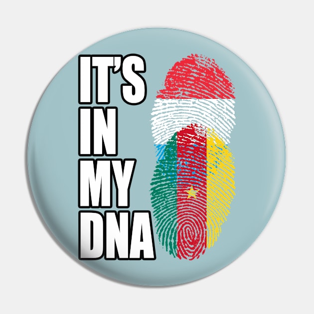 Luxembourgish And Cameroonian Mix Heritage DNA Flag Pin by Just Rep It!!