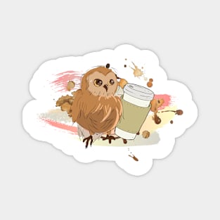 Owl and coffee Magnet