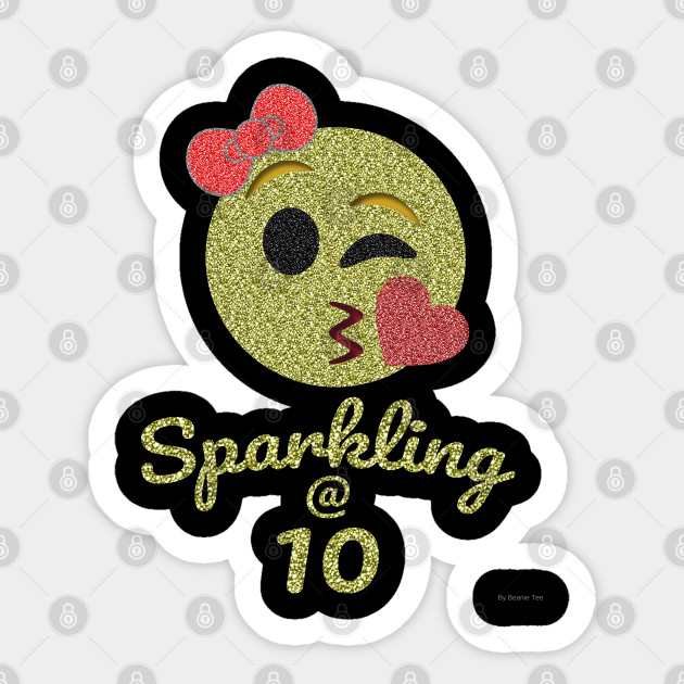 Kiss Wink Heart 10 Year Old Birthday Gift For Girls Gift Idea 10th Birthday 10 Year Old 10th Birthday Girl Sticker Teepublic Uk