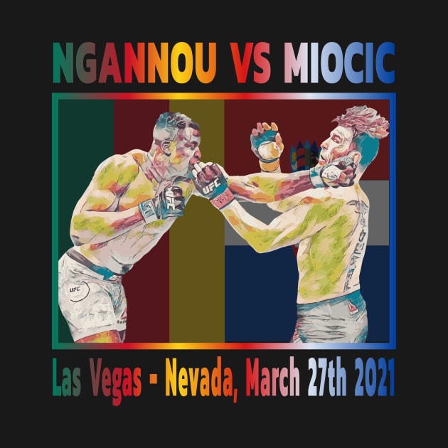 Ngannou Vs Miocic Flags Colors by FightIsRight