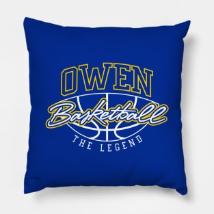 Owen Basketball The Legend Custom Player Your Name Pillow