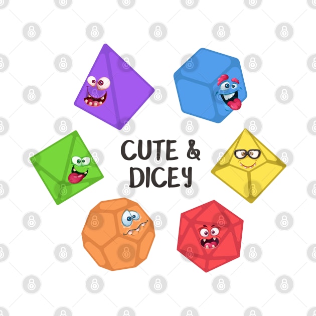 Cute and Dicey Funny and Cute Polyhedral Dice Set Tabletop RPG by dungeonarmory