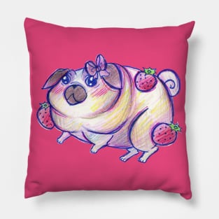 Strawberry Pug Pillow