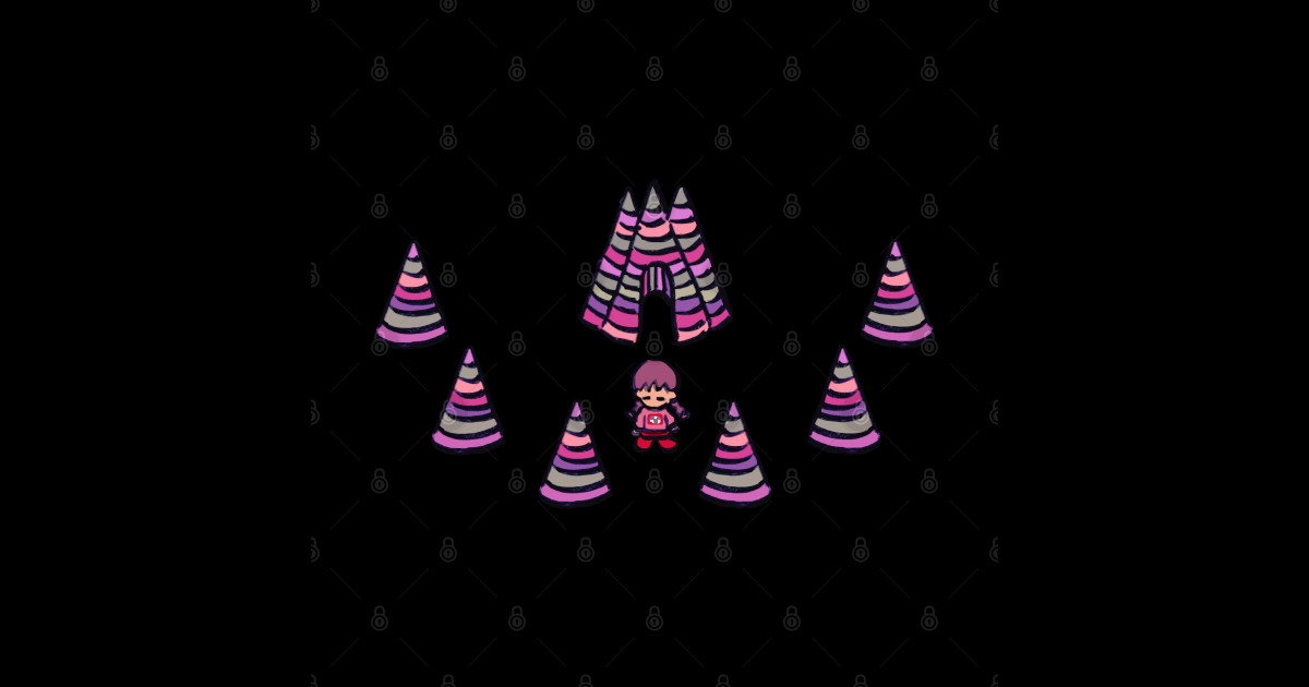 madotsuki at poniko's house in the pink sea Yume Nikki Sticker