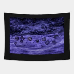 Asteroids in space nebula Tapestry