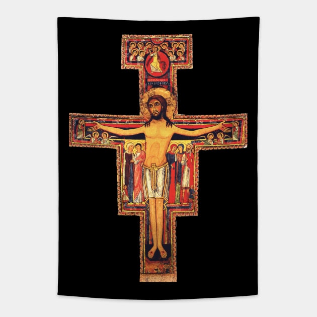 San Damiano Cross St. Francis of Assisi Tapestry by Beltschazar