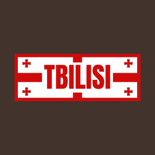 Tbilisi City in Georgian Flag Design T-Shirt