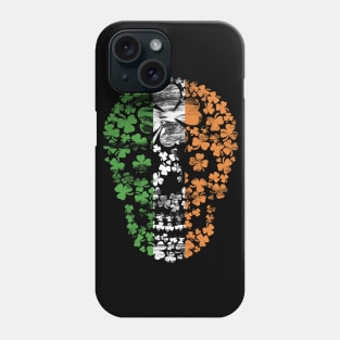 Irish flag shamrock skull saint patrick's day Phone Case