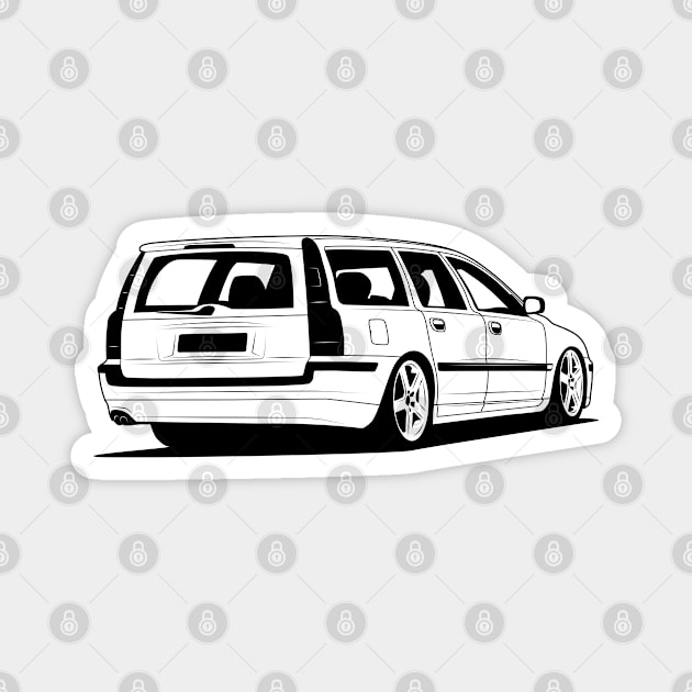 Volvo V70 Silhouette Design Magnet by PaunLiviu