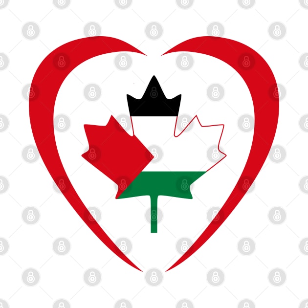 Palestinian Canadian Multinational Patriot Flag (Heart) by Village Values