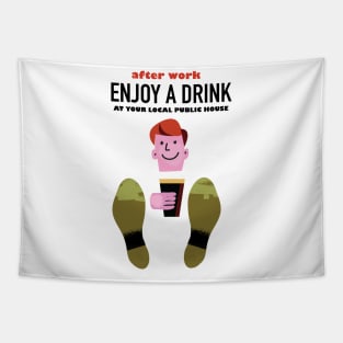 Enjoy a drink vintage style commercial Tapestry