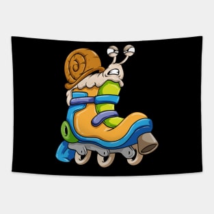 Funny snail at the inline skating Tapestry