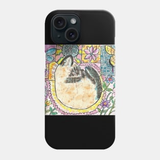 Siamese cat painting Phone Case