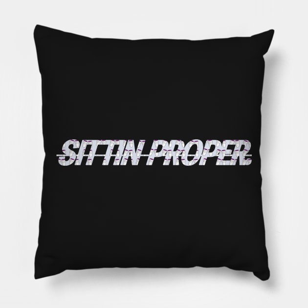 Sittin Proper Double Cup Overlay Pillow by Guthridge