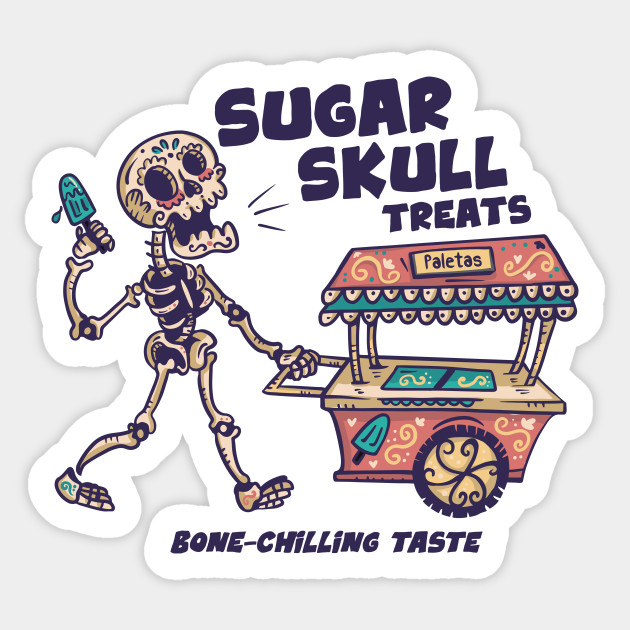 Sugar Skull Treats // Funny Day of the Dead Ice Cream Cart - Sugar Skull - Sticker