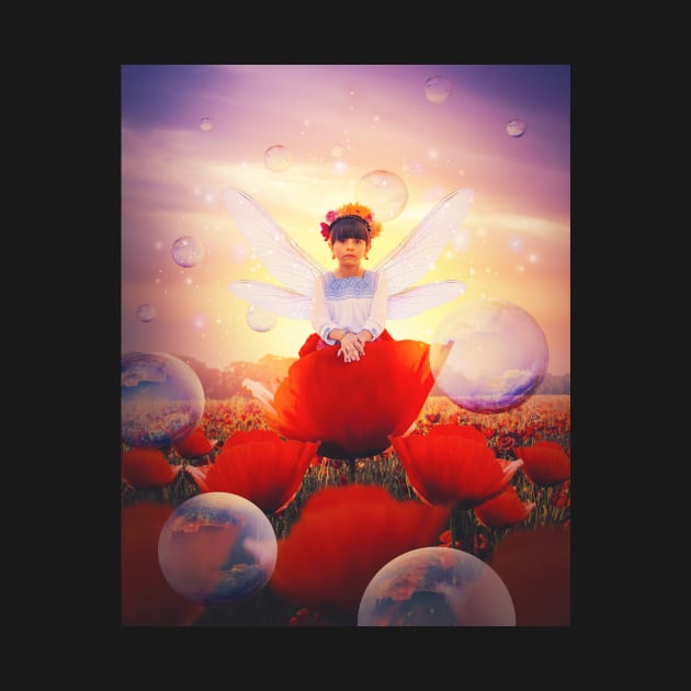 Magical fairy in afield of poppies by Bubsart78