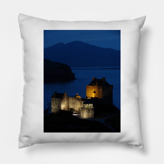 Eilean Donan Castle, Scotland Pillow by Chris Petty