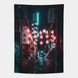 Tokyo Street Lanterns Tapestry