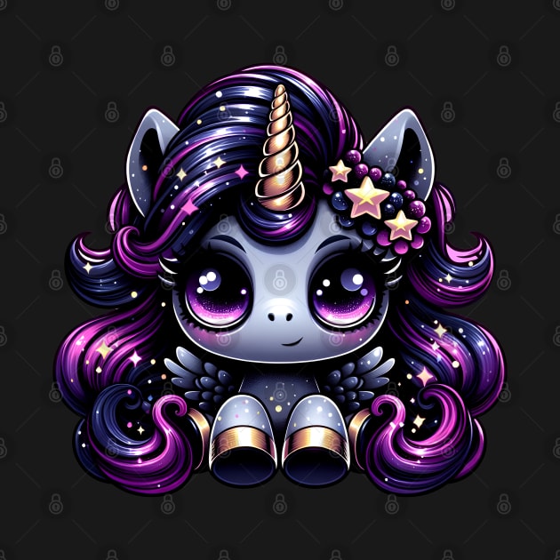 Twilight pony black unicorn glitter by beangeerie