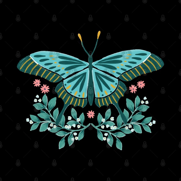 Cyan Butterfly by YuanXuDesign