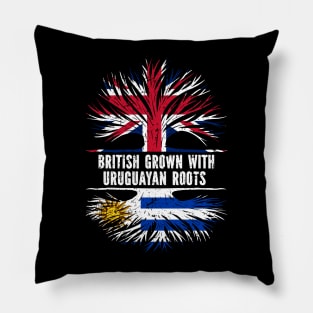 British Grown with Uruguayan Roots UK Flag England Britain Union Jack Pillow