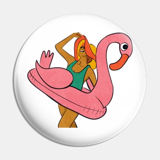 Summer Break Flamingo Pin