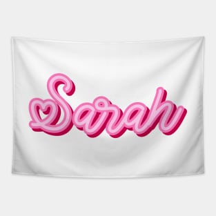 Sarah name pink heart Tapestry