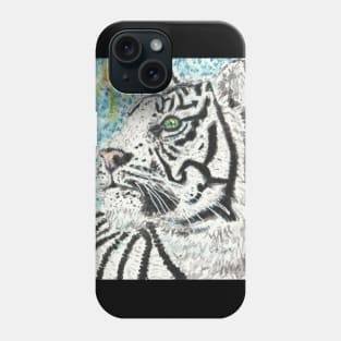 White tiger face painting Phone Case