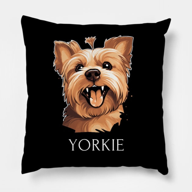 Yorkie Pillow by NatashaCuteShop