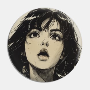 Retro Anime Girl Vintage Pin