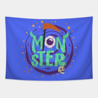 Monster Halloween Graphic T-Shirt Art Tapestry