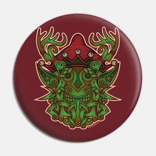 Yule Elf Viking Godmask Pin