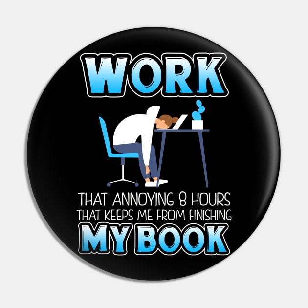 Funny Book Lover Gift Pin by KsuAnn