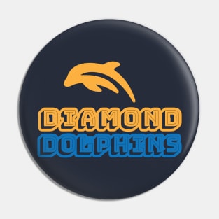 Diamond Dolphins - Yellow Blue Pin