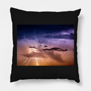 Cloudscape with thunder bolt Pillow